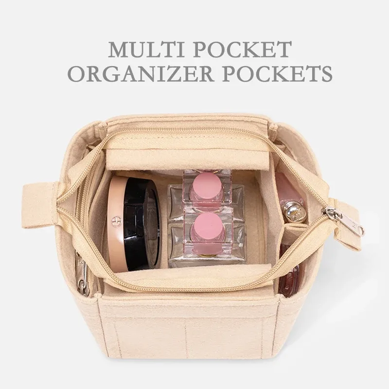 organisateur de sac à cosmétiques en feutre pour femme avec fermeture éclair, insert de sac fourre-tout, compatible avec picotin 18 22, nouveauté 2026