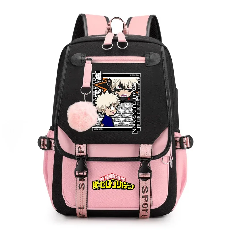 sac à dos d'étudiant imprimé my hero academia, léger et décontracté, pour filles, pour l'école et les voyages