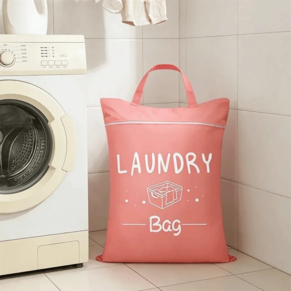sac de rangement pour vêtements de voyage de couleur unie, imperméable, avec fermeture éclair, sac à linge de grande capacité, organisateur de vêtements en tissu oxford.