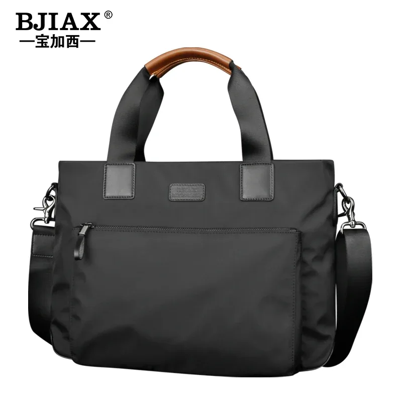 bjiax nouveaux hommes sac horizontal affaires sac à main décontracté en nylon oxford tissu toile sac à bandoulière sac porte-documents