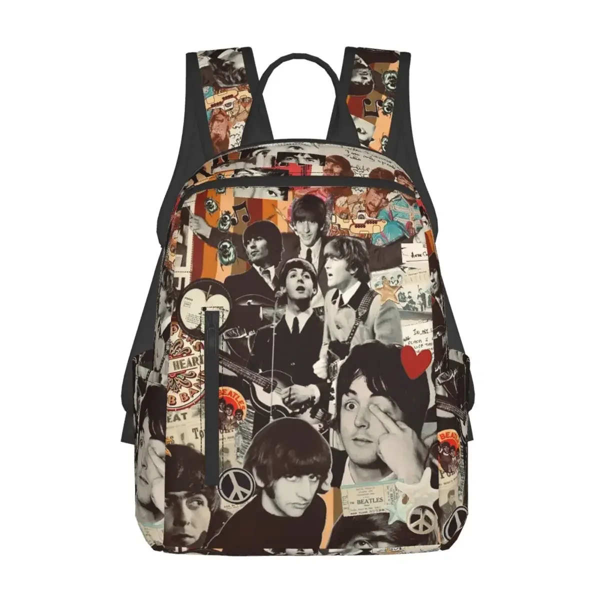 sac à dos artistique harajuku the beatle memebers, sac à livres pour étudiants, sac d'école pour enfants, sacs à bandoulière pour ordinateur, pour hommes et femmes
