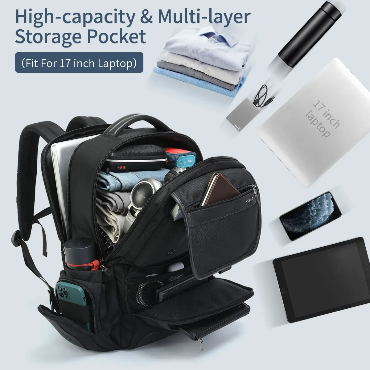 tigernu hommes sacs à dos 14-15.6-17 pouces sac à dos pour ordinateur portable pour hommes sacs à dos de voyage sacs pour collège affaires hommes sacs à dos sac à dos