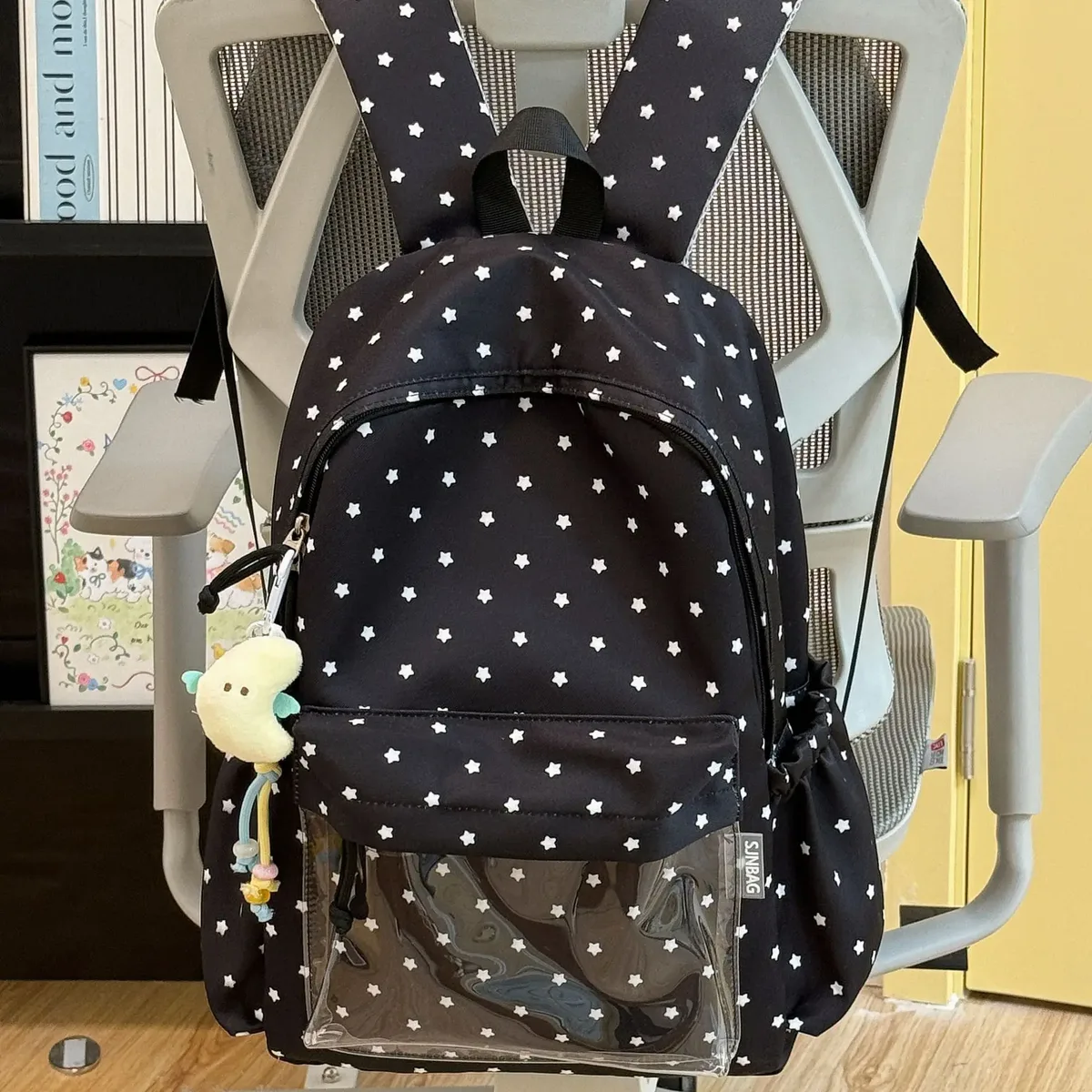 sac à dos scolaire grande capacité pour jeunes filles, décontracté, en nylon imperméable, motif à pois, style campus pour jeunes