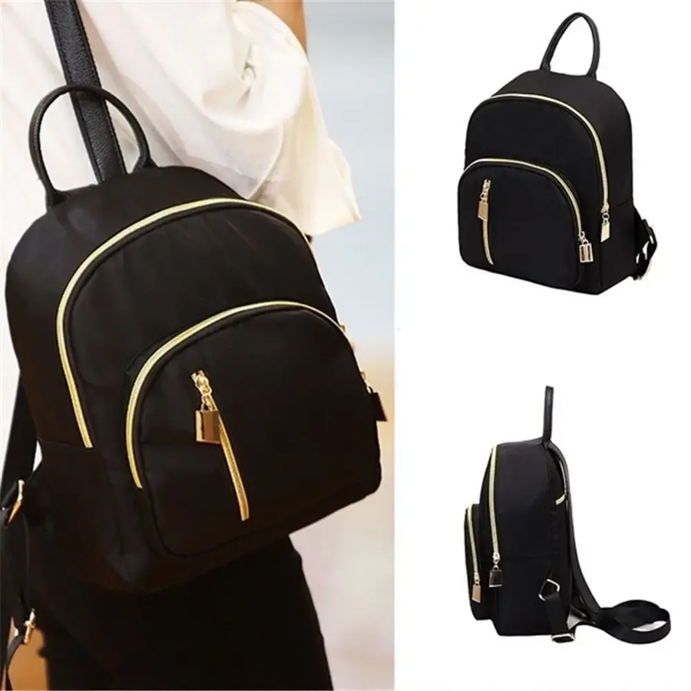 sac à dos mini noir mignon pour femme, sac à bandoulière en tissu oxford, sac à main pour fille