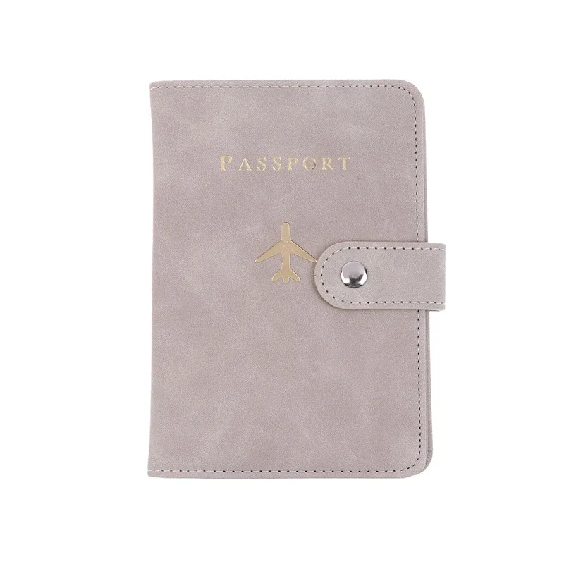 porte-carte d'identité en cuir pu, 1 pièce, avec fermoir d'avion, couverture de passeport de voyage, plusieurs fentes pour cartes, porte-passeport, organisateur de voyage unisexe