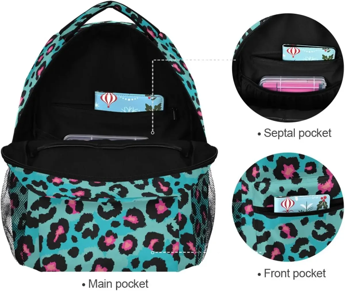 l'école commencez le meilleur vendeur! sac à dos imprimé léopard bleu, motif animal tendance, sac élégant pour les fans de style audacieux