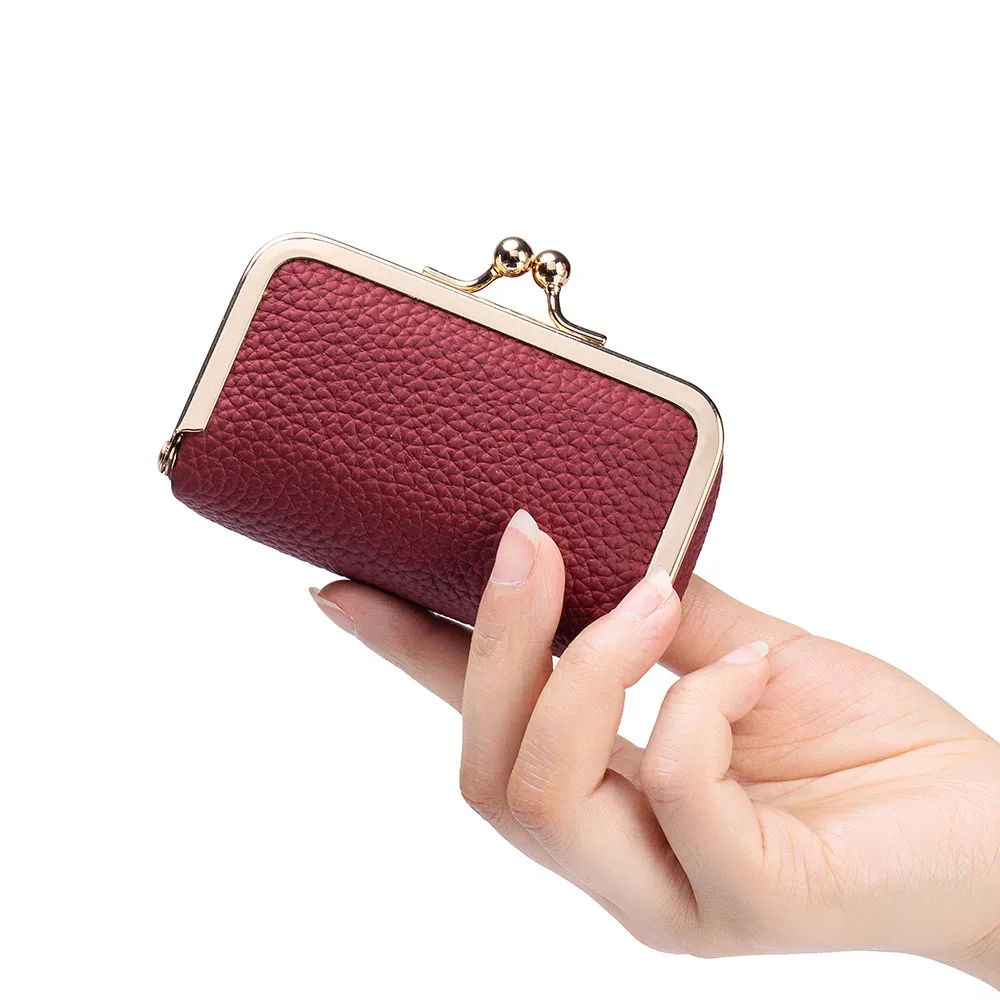 mini étui de rangement pour rouge à lèvres en cuir véritable, petite trousse de maquillage avec miroir, pochette de voyage pour cosmétiques, boîte de maquillage