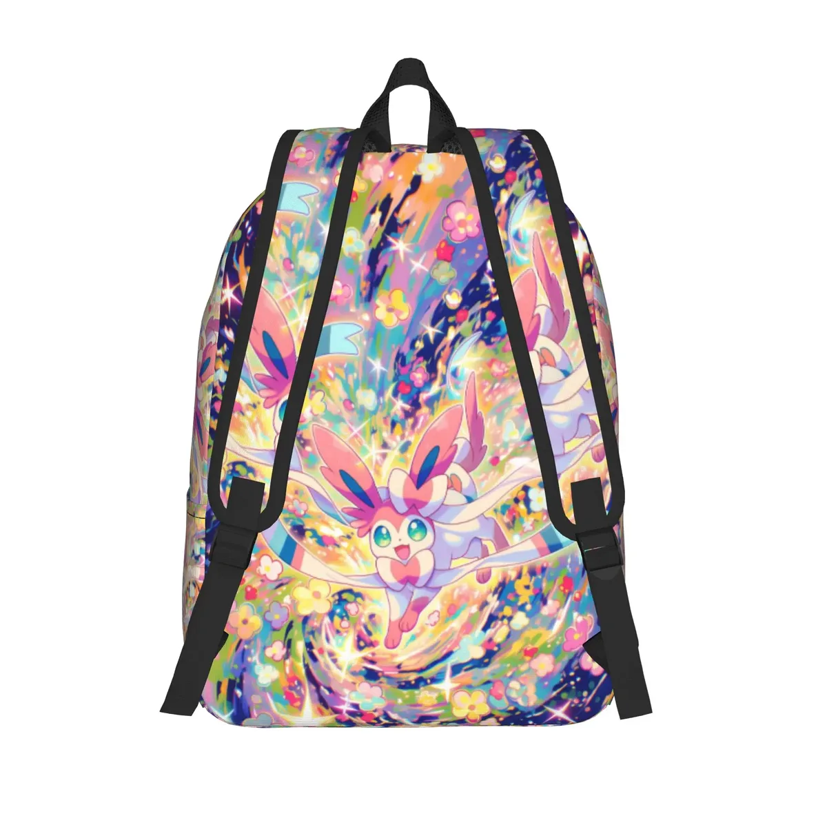 sac à dos pokemon tendance eeveelution mochilas kawaii, sac à dos d'extérieur de grande capacité