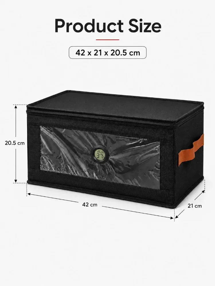 boîte de rangement pour filament d'imprimante 3d, organisateur pliable non tissé avec hygromètre et fenêtre transparente pour la maison, le bureau et l'espace de travail d'impression 3d
