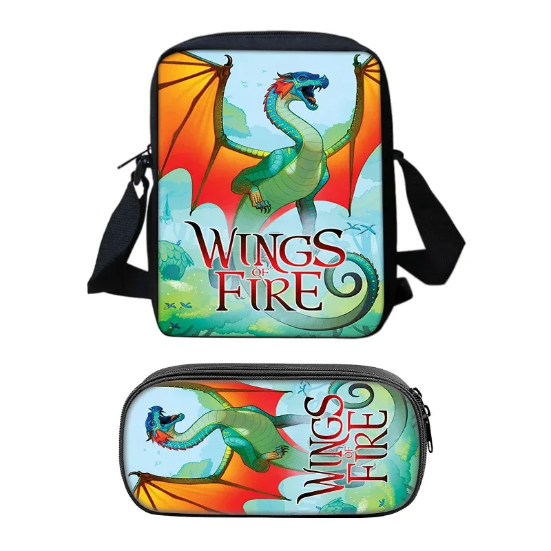 ensemble de sacs de téléphone wings of fire, sac à bandoulière avec sac initié, étui à crayons, boîte à crayons pour étudiants, meilleur cadeau, 2 pièces