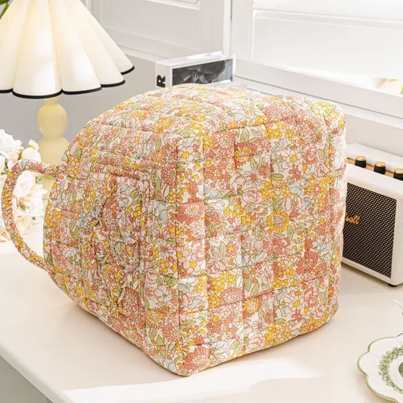 panier de rangement à motifs floraux pour femmes, paniers à linge doux en tissu de grande capacité avec poignées faciles à transporter, sac fourre-tout de voyage