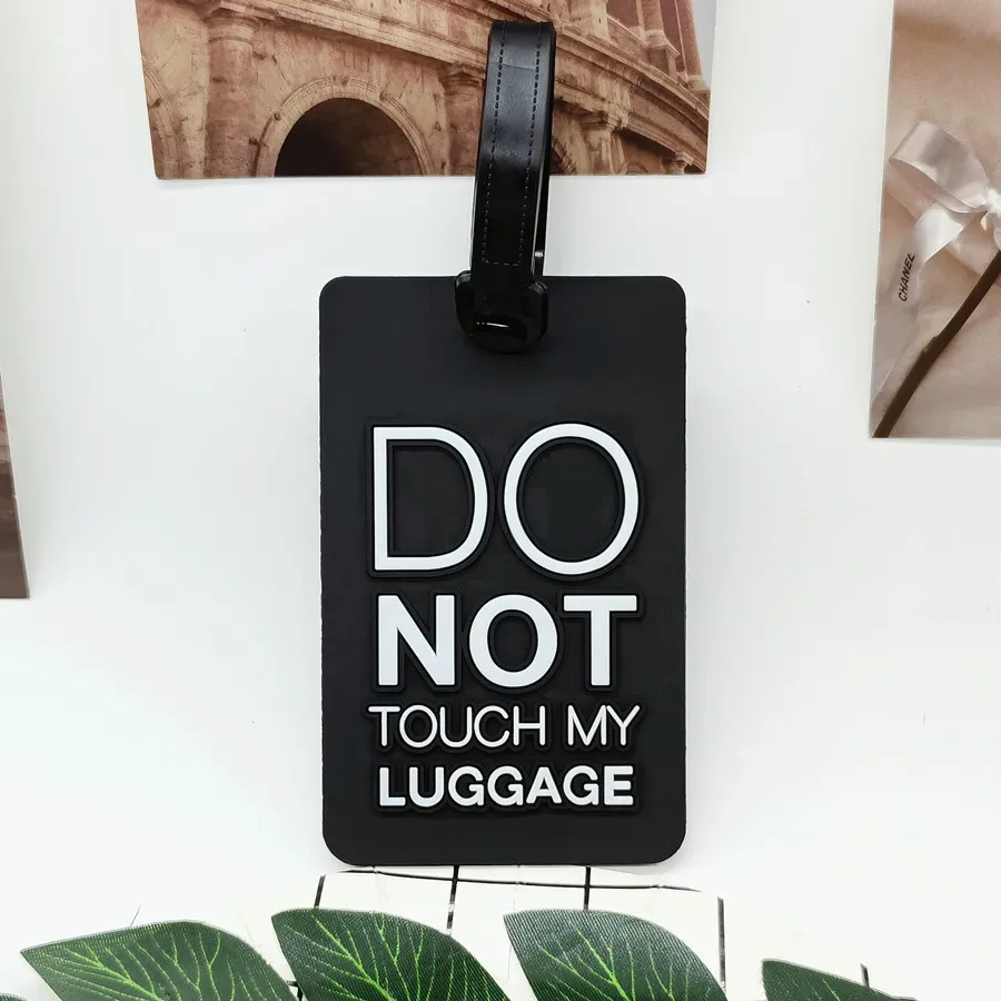 étiquette de bagage don't touch my bag, 1 pièce, accessoires de voyage de haute qualité, étiquette d'embarquement, étiquettes d'identification de nom