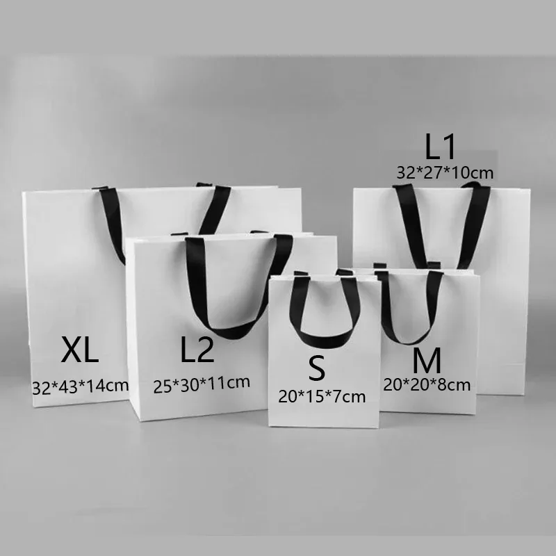 100 sacs shopping personnalisés avec logo, sacs fourre-tout en papier épais de haute qualité pour bijoux