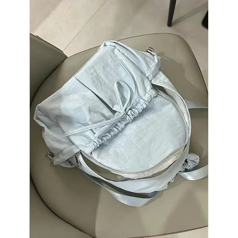 sac à dos en nylon de grande capacité, nœud wstring de proximité simple et polyvalent, nom brodé personnalisé