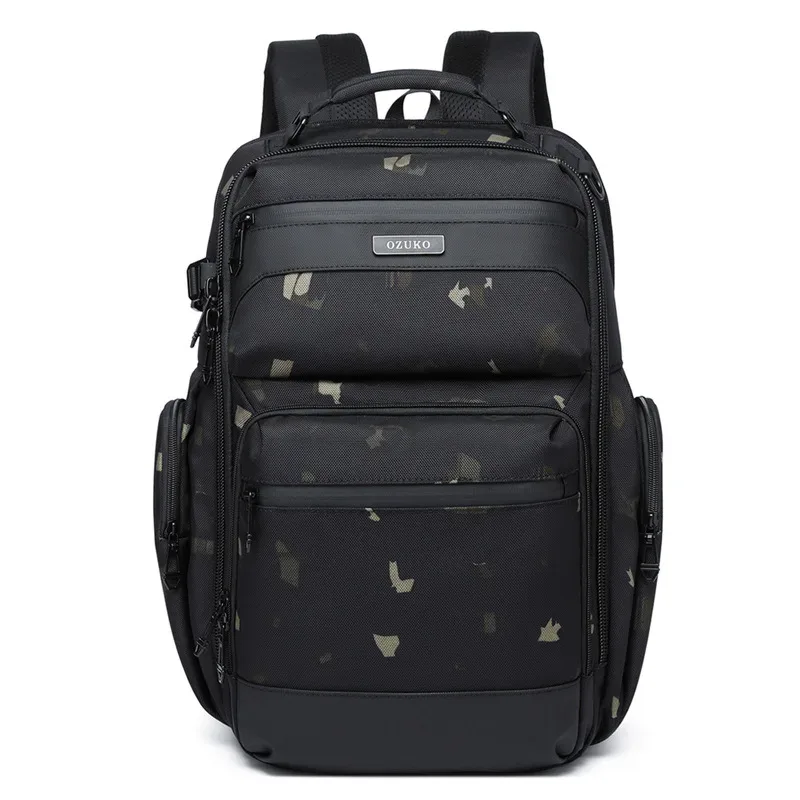 ozuko – sac à dos étanche multifonctionnel pour hommes, sac à dos pour ordinateur portable 15.617.3 pouces, grande capacité, sac d'extérieur pour les déplacements domicile-travail
