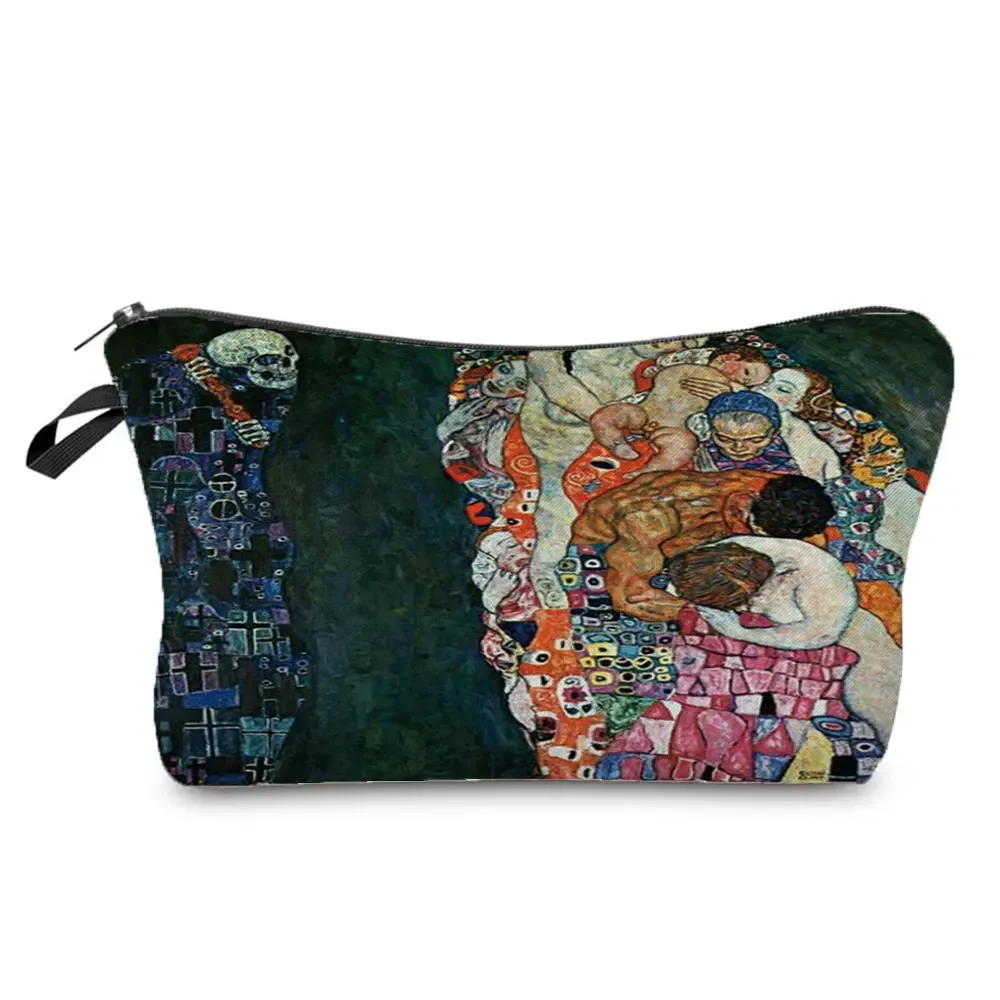 sacs à cosmétiques personnalisés pour femmes, trousse de maquillage, étuis à crayons multifonctions, peinture à l'huile, grilles de larmes, gustability klimt, mode pour dames