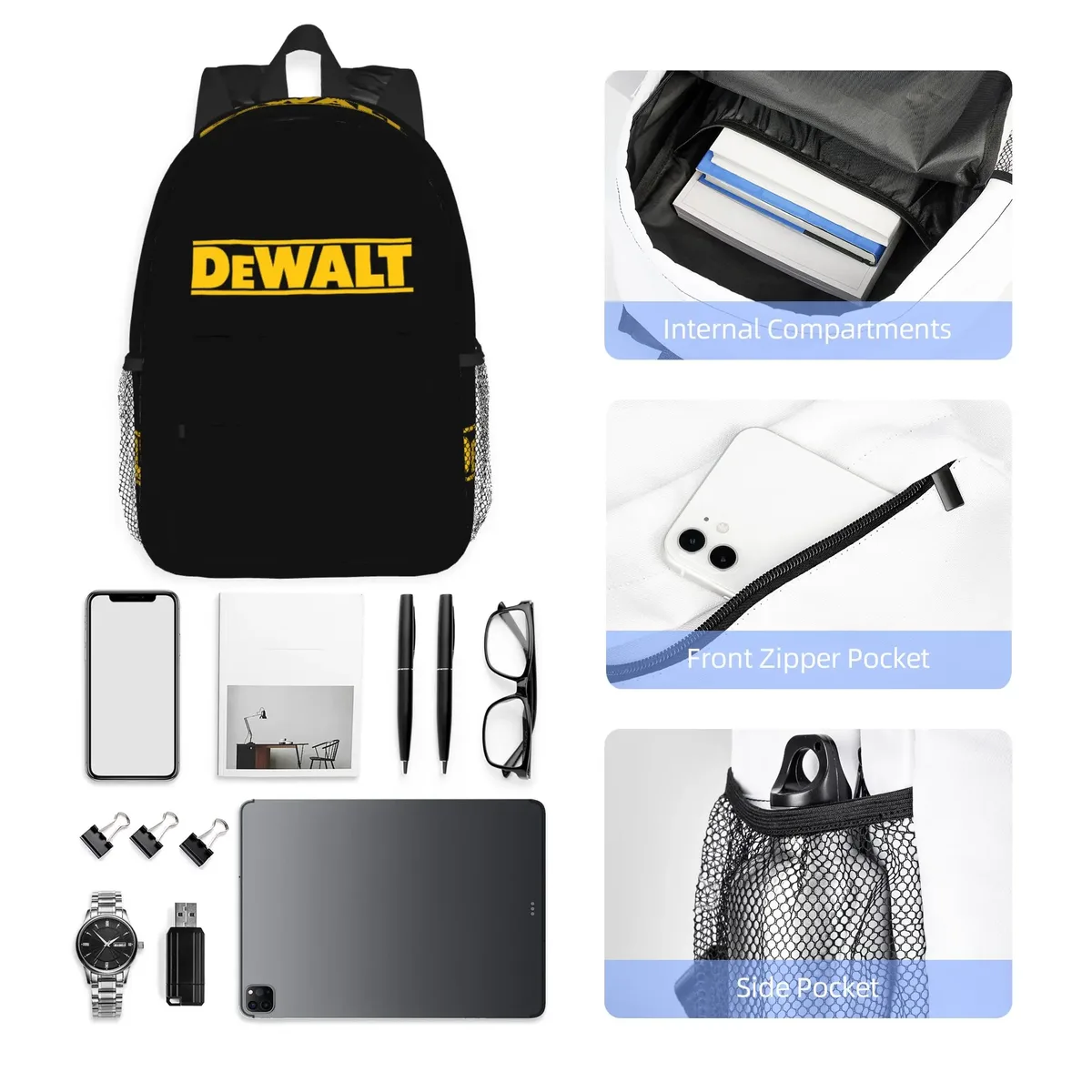 Sac à dos DEWALT, vente flash, sac à dos de grande capacité, sac à dos pour garçons et filles, sacs à bandoulière pour hommes et femmes, sac d'école