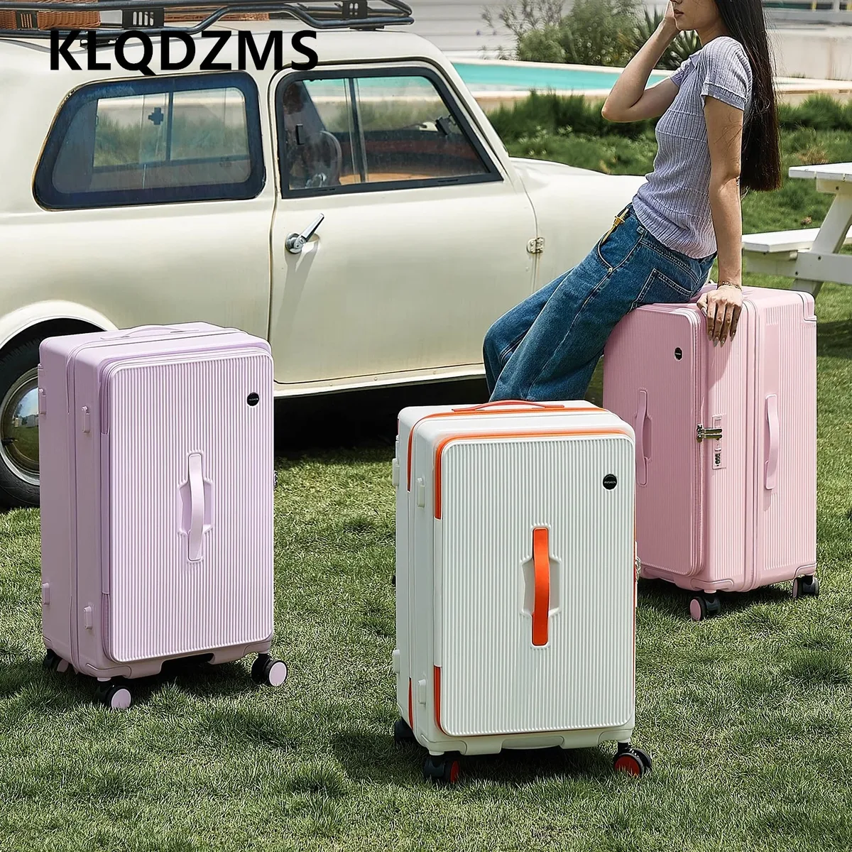 klqdzms valise à roulettes de 32 pouces, grande capacité, valise trolley de 20 pouces, boîte de transport pour ordinateur portable, sac à bagages avec mot de passe pour étudiant