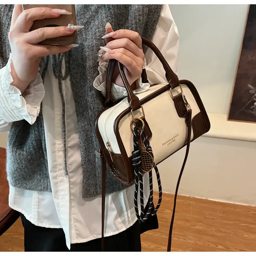 petit sac carré souple pour femmes, sac à main à la mode, sac à bandoulière multifonctionnel, mini sac boston pour événements décontractés, shopping, travail