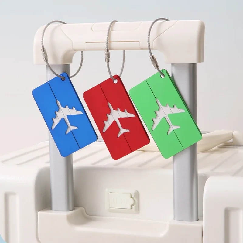 étiquettes de bagage de voyage en métal de mode étiquettes de nom de bagage porte-étiquette d'adresse de valise étiquette de bagage en alliage d'aluminium accessoires de voyage