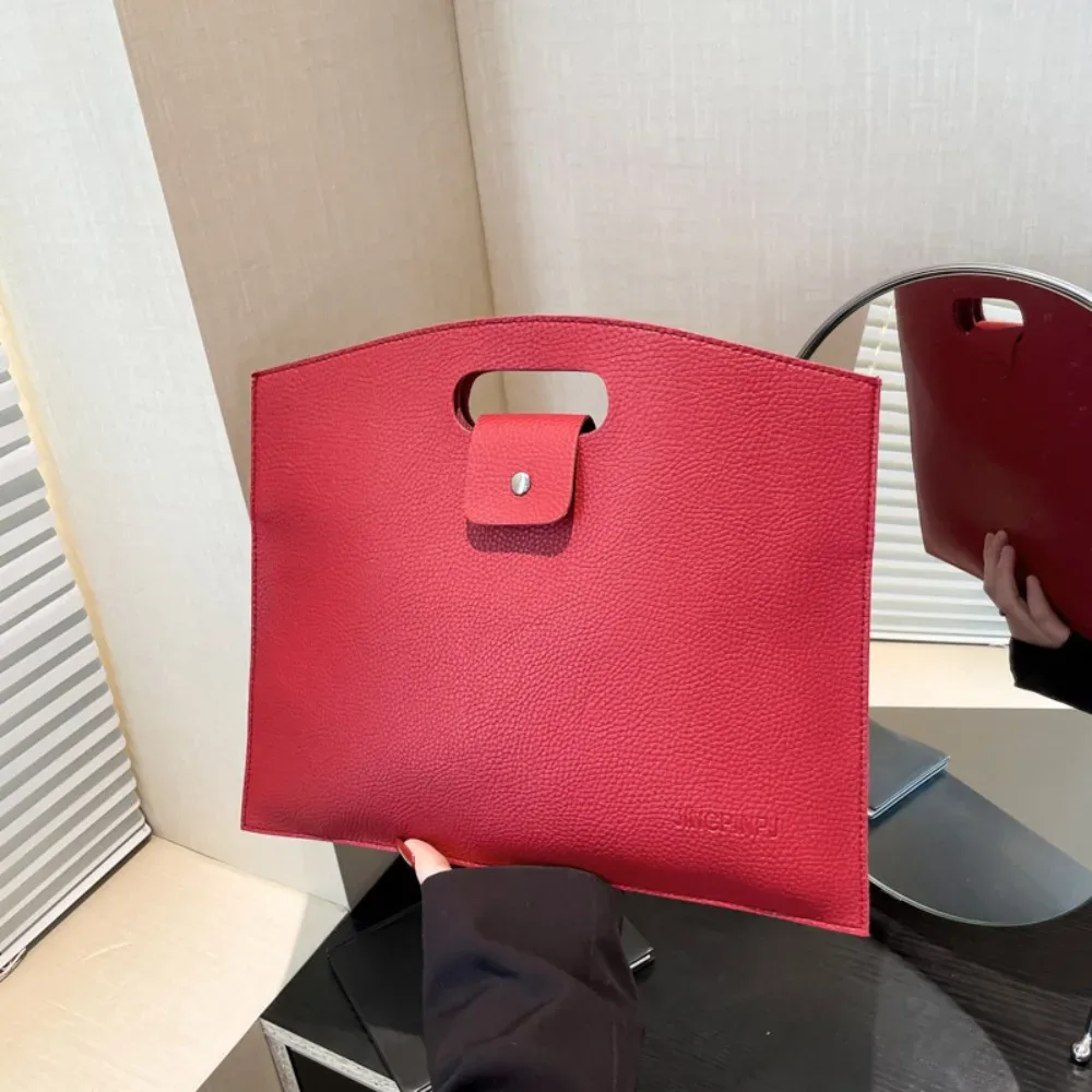 sac fourre-tout simple en pu pour documents de bureau, couleur unie, sac pour ordinateur portable, sac de fichiers, sac à main de grande capacité, sac d'ordinateur pour femmes