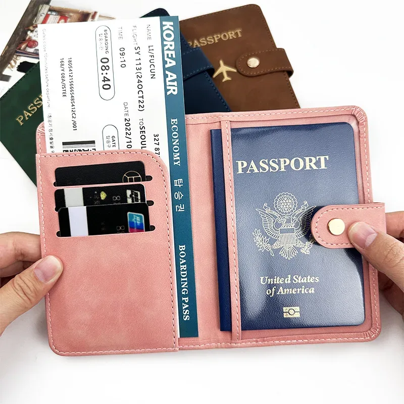 nouvelle couverture de passeport boucle homme femmes porte-passeport de voyage, porte-étui de passeport demoiselle d'honneur groomsman cadeau passeport portefeuille
