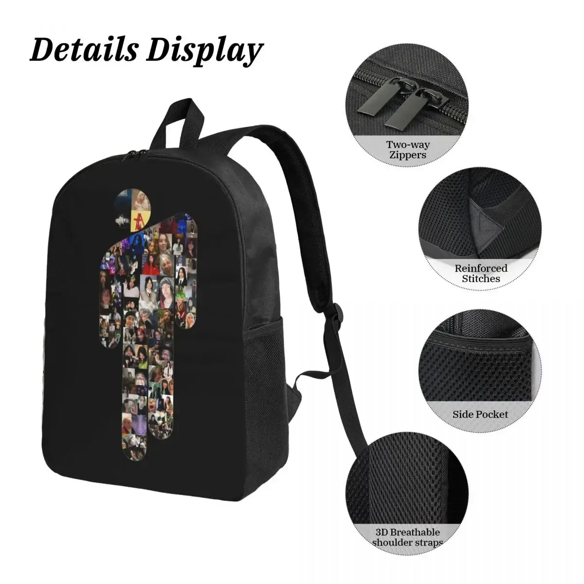 sac à dos pour étudiant, sac d'école, sac à bandoulière pour ordinateur portable, sac à dos pour album musical hit me hard and soft, sac à déjeuner isotherme 3 pièces, trousse à crayons