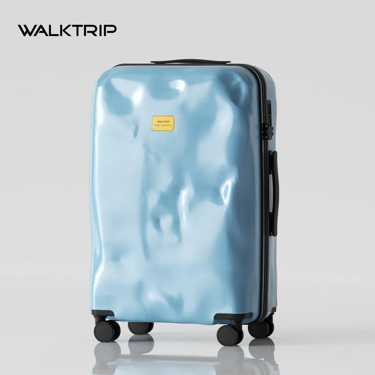 valise embossée walktrip, robuste et durable, bagage à main 20 pouces pour hommes et femmes, valise à roulettes 28 pouces avec serrure à combinaison24
