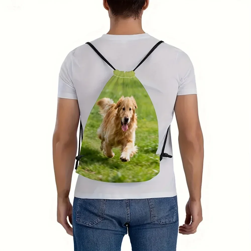 1 sac à cordon personnalisé avec photo |   sac à dos en polyester durable, parfait pour les activités de plein air et les cadeaux festifs, lavable en machine