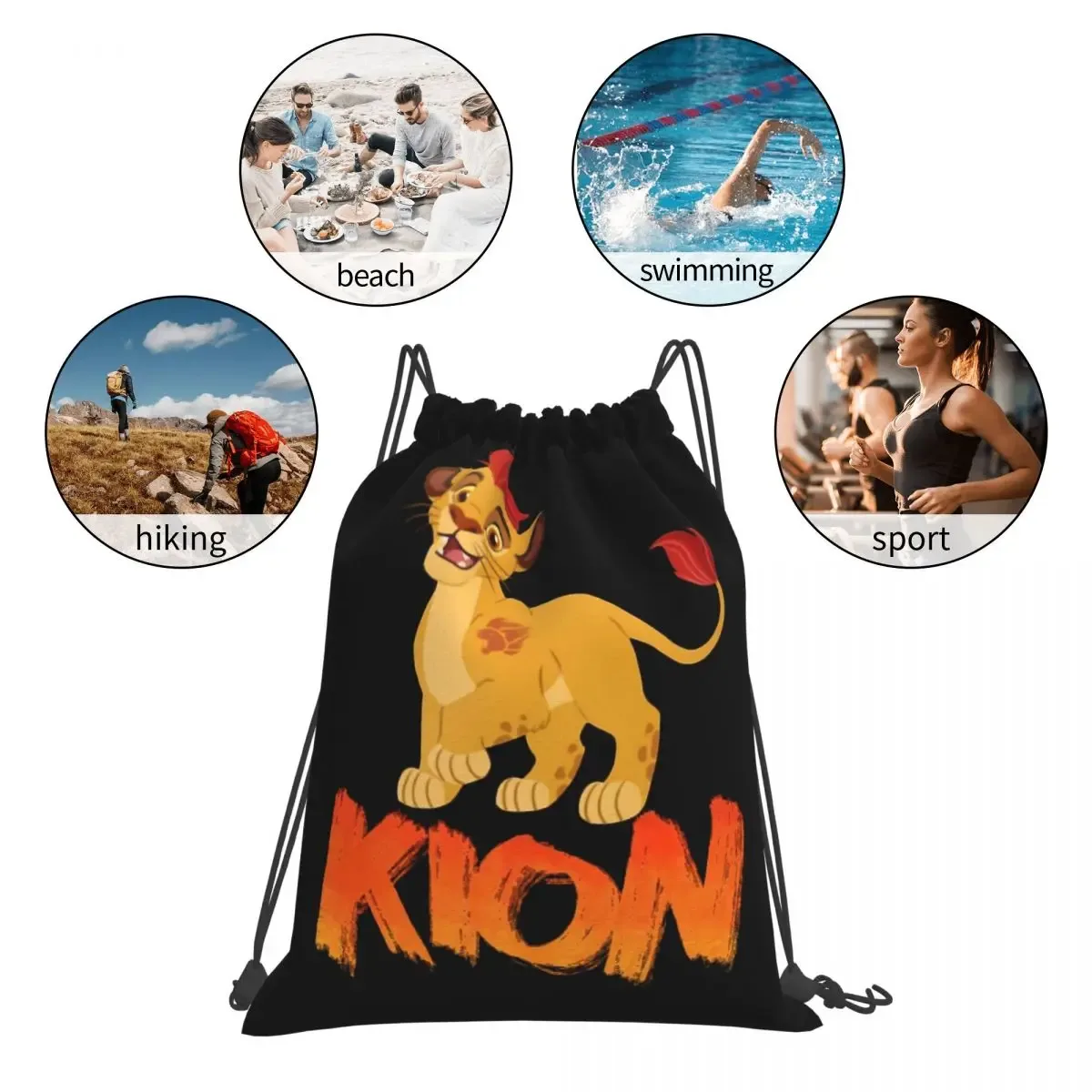 lion guard kion sacs à dos multifonctions avec cordon de serrage, sacs à chaussures, sacs à livres pour homme et femme, école
