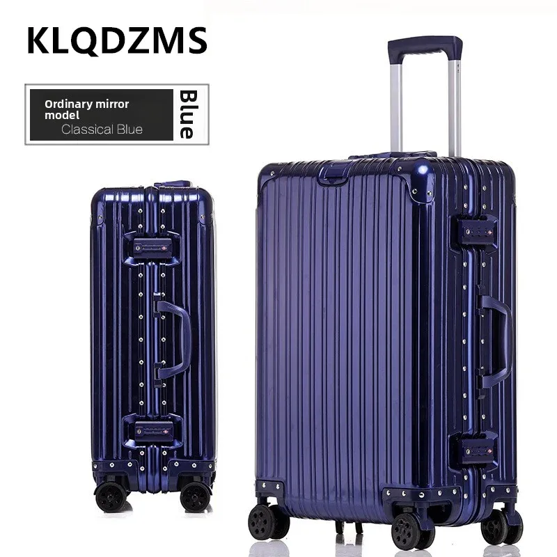 klqdzms valise de haute qualité tout en aluminium et alliage de magnésium boîte d'embarquement boîtier de chariot d'affaires pour hommes 20 "24" 26 "29 pouces bagages