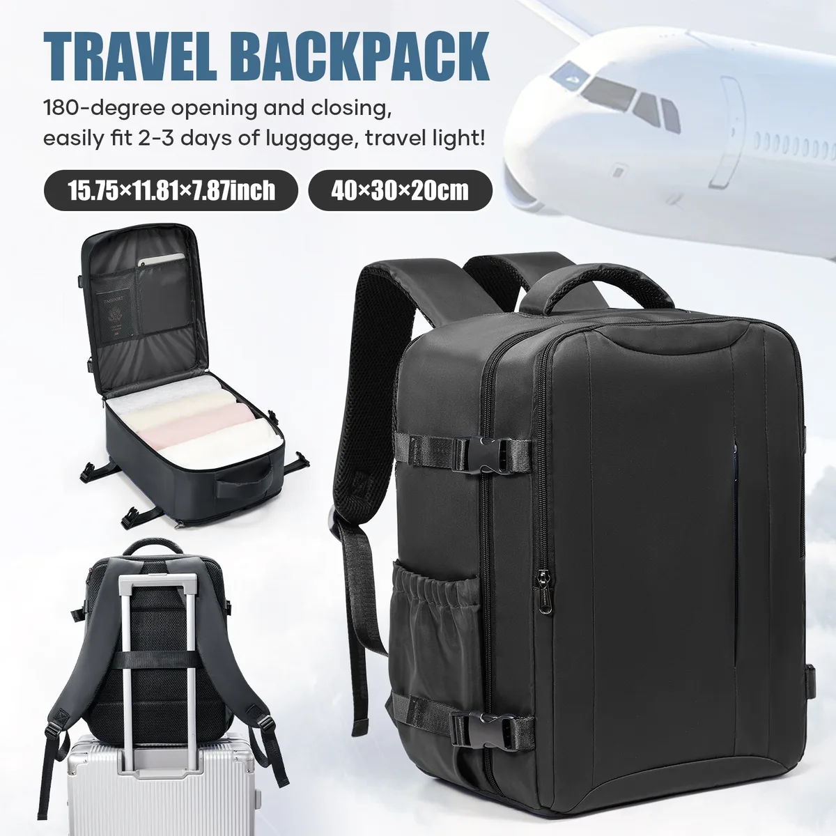 sac de cabine ryanair 40x30x20 - nouveau sac à dos de voyage easyjet, sac à dos pour bagages à main pour usage occasionnel, sac à dos pour ordinateur portable pour homme