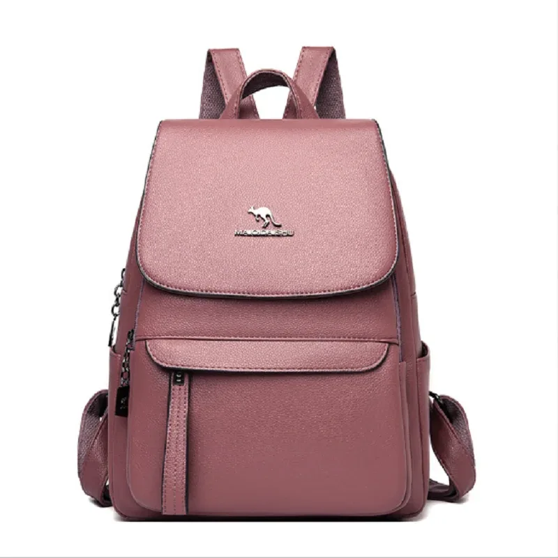 nouveau créateur de mode coréen pour femmes sac à dos en cuir souple grande capacité double sacs à bandoulière sac d'école sacs à dos de voyage décontractés