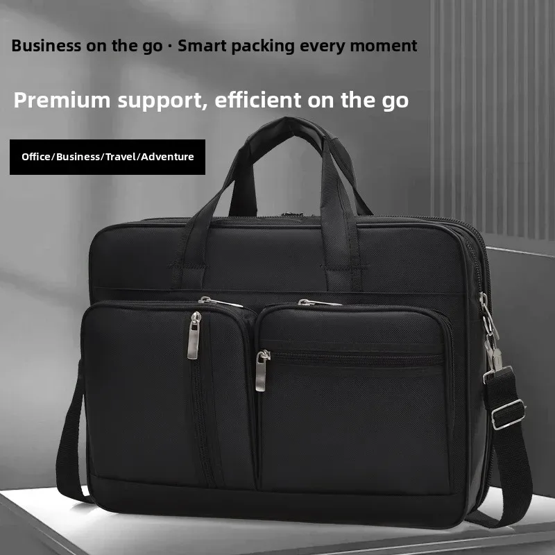 sac à main pour homme en tissu oxford grande capacité, sac d'affaires portable, imperméable, résistant à l'usure, sac à bandoulière pour ordinateur portable pour les affaires