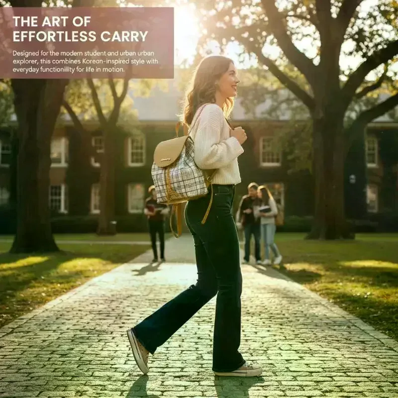 Sac à dos de style coréen pour femmes, sac d'école en cuir, grand sac à bandoulière pour adolescents et étudiants
