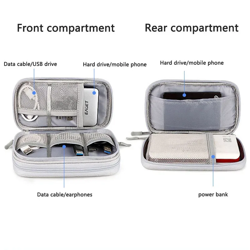 sac de rangement d'accessoires numériques multicouches, anti-poussière, housse de protection pour disque dur d'alimentation, sac de rangement pour câbles de données de batterie externe