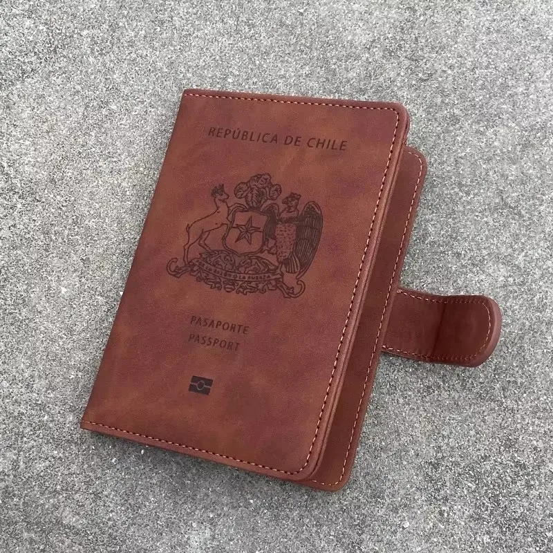 porte-passeport chilien, portefeuille de voyage, étuis en pu, fentes pour cartes multiples