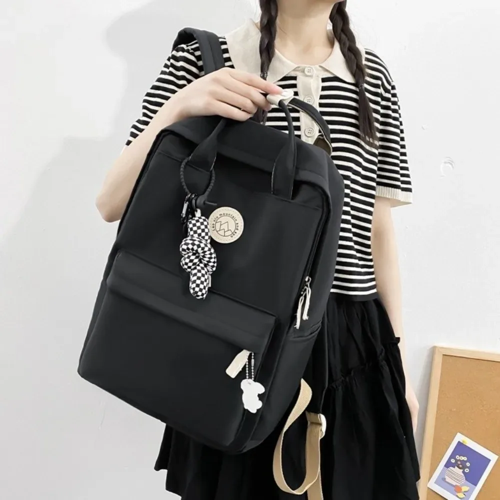 sac à dos étanche pour femmes, grande capacité, en nylon, de voyage, ergonomique, couleur unie, pour ordinateur portable, livre, étudiant