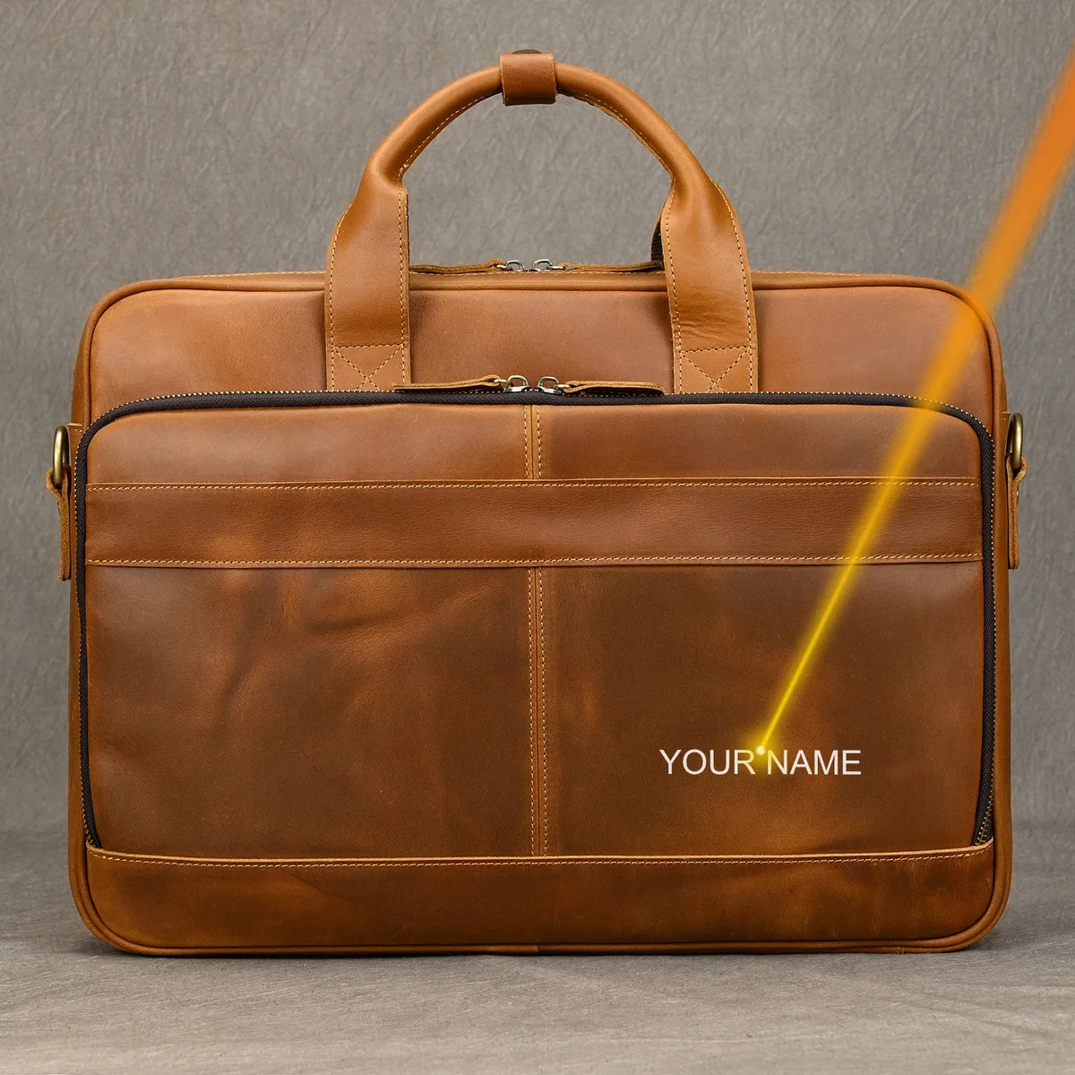 porte-documents rétro pour ordinateur portable, sacs à main en cuir véritable, sac d'affaires décontracté de 15.6 pouces, fourre-tout de travail quotidien pour hommes, sac pour documents