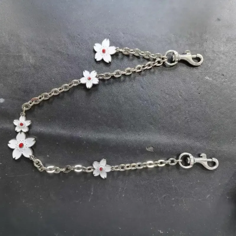 chaîne d'extension dorée à motif de fleurs de cerisier roses pour femmes, accessoires pour sacs à main, sacs fourre-tout et sacs à bandoulière