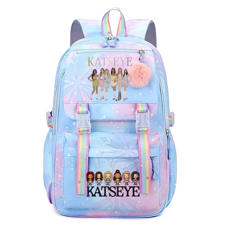 nouveau sac à dos katseye pour femme, grande capacité, sac à dos d'université tendance, sacs d'école pour ordinateur portable, sacs de voyage pour filles, yk2