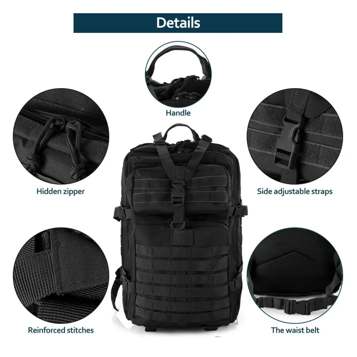 25l/50l robuste en nylon imperméable à l'eau tactique sport trekking pêche chasse camping randonnée sac à dos sacs à dos en plein air