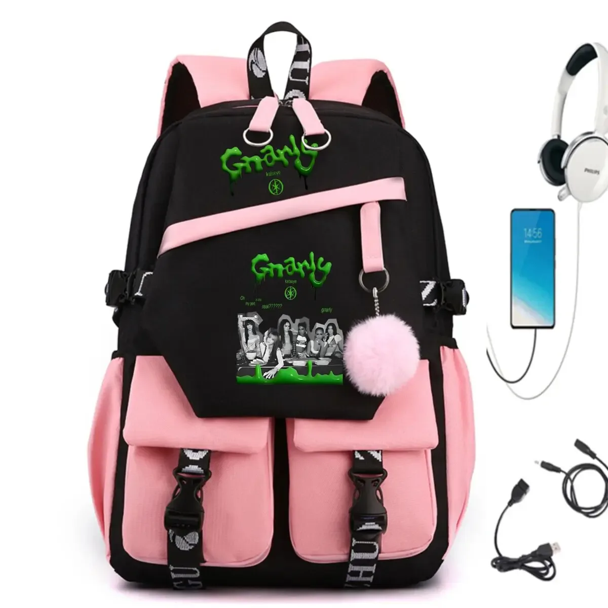 sacs d'école y2k katseye pour adolescentes, style coréen ulzzang, cadeau de rentrée scolaire, sac à dos pour étudiantes, sac de voyage imprimé kpop girls group