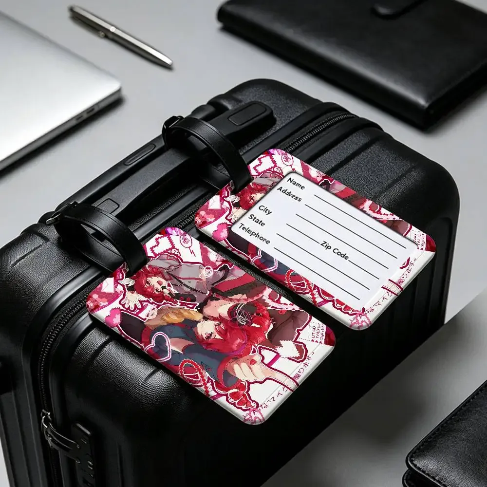 1 pièce étiquette d'identification de bagage en pvc populaire du chanteur virtuel kasane teto, porte-carte d'information anti-perte, étiquette nominative pour valise de voyage