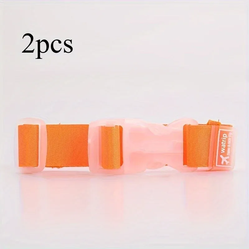 sangle de bagage en nylon colorée, 2 pièces, ceinture de valise de voyage réglable avec boucle de déverrouillage, facile à transporter, pratique pour la voiture