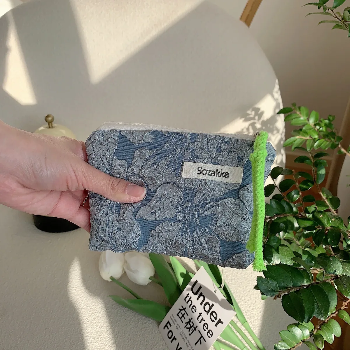 petite trousse de maquillage cosmétique pour femmes et filles, mini sacs à fleurs en coton, trousse de maquillage rouge à lèvres, sac à main pour enfants, trousse à poudres à monnaie