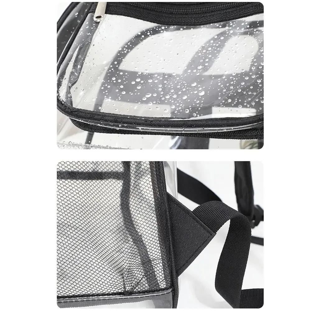 sac à dos transparent décontracté de grande capacité, sac à dos portable en pvc avec fermeture éclair, sac de sport extérieur visible et étanche pour femme/homme