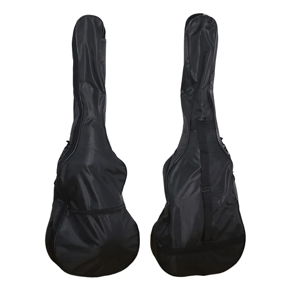 sac de guitare à bandoulière réglable épaisse, imperméable, en tissu oxford, sac à dos de guitare avec fermeture éclair, noir, avec poignée.