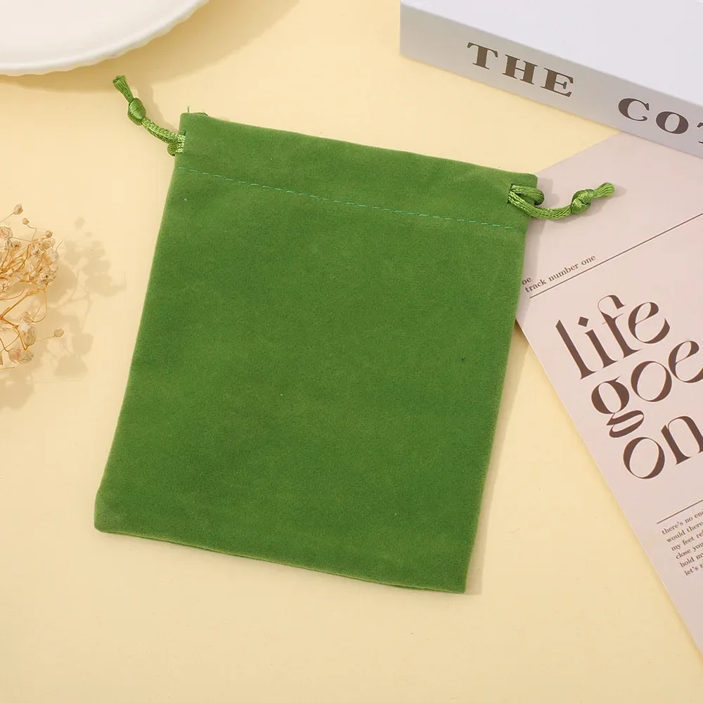 lot de 10 pochettes à cordon en flanelle avec impression de logo personnalisé, sac de rangement pour bijoux en velours doux coréen, petit sac à cordon portable