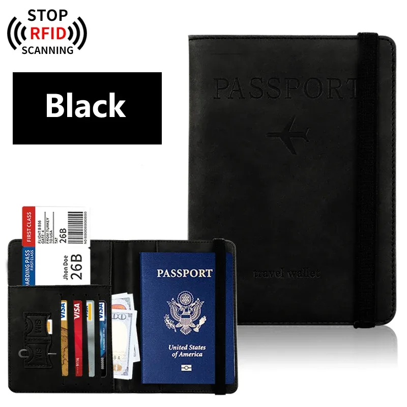 porte-passeport pour voyage essentials, étui portefeuille pour accessoires de voyage, porte-livres de passeport pour femmes/hommes